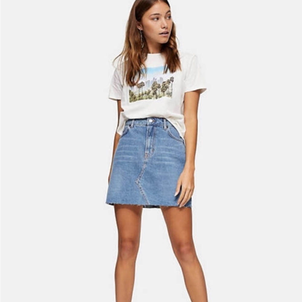 Topshop MOTO Denim Mini Skirt